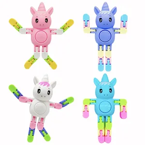 Unicorn Fidget Toy Multi Jointed Sensory Chain Spinner Plastic Stress Relief Toy Novelty Interactive Gift