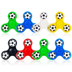 Détails de toupie anti-stress fidget à 3 pales ballon de football, jouet coloré.