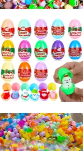Kerst verrassingseieren groothandel set met schattige cartoon speelgoed binnenin voor kinderen