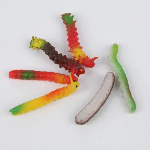 Conjunto de juguete de oruga de simulación, insectos falsos de plástico de colores.