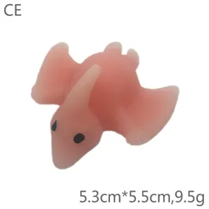 Cute pink dinosaur squishy toy stress relief soft rubber animal fidget desktop decoration.