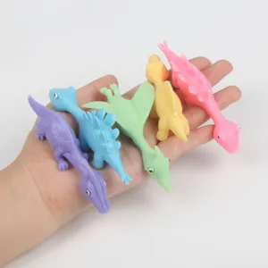 Ensemble de mini jouets de dinosaures colorés, mignonnes figurines en caoutchouc pour enfants.