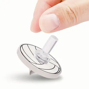Acrylic volleyball top detail view, transparent handle, mini spinning toy for students.