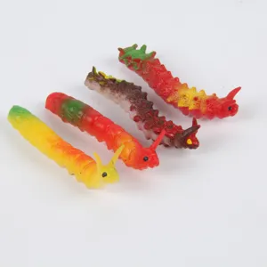 Juguete de oruga de plastico colorido simulacion broma gusano modelo novedad detalles