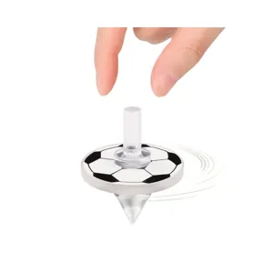 Acrylic soccer spinning top toy, classic sports pattern traditional desk spinner for students.