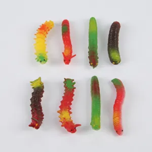 Juego de 8 juguetes de oruga de plástico realistas, divertidos accesorios de broma de insectos.