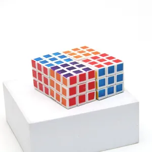 Detailed shot of creative geometric puzzle cube toy, colorful blocks, stress relief item.
