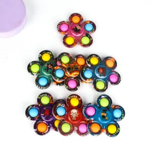 Juguete fidget spinner de burbujas push pop de Halloween, forma de flor juguete sensorial antiestrés.