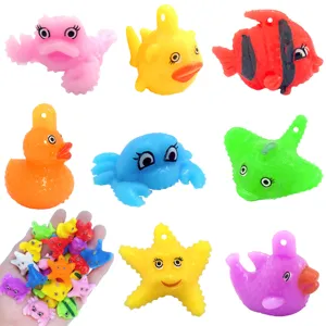 TPR Soft Rubber Floating Marine Animal Toys Cute Goldfish Duck Starfish Water Play Bath Toys For Kids Party Gift
