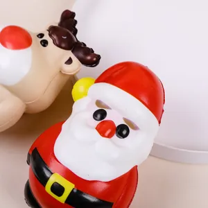 Christmas PU slow rebound toy, Santa Claus and reindeer stress relief squishy, festive gift.