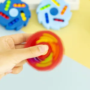 Jouet puzzle rotatif magique haricot fidget, jouet éducatif sensoriel double face.