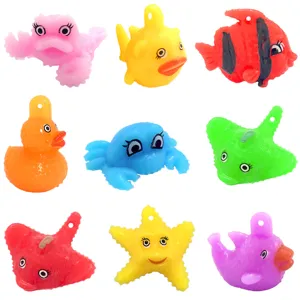 Colorful TPR soft rubber marine animal bath toys floating fish duck kids fun water play.