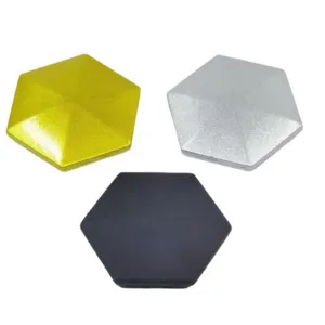 Metal kinetic desk toy, hexagonal flip decompression fidget toy set in gold, silver and black.
