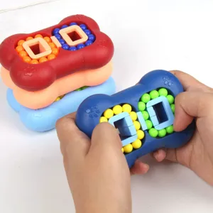 Jouet Fidget Magic Bean Cube Rubik Tournant Puzzle Finger Gyro Soulagement du Stress Plastique Éducatif pour Enfants Adultes