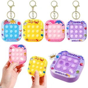 Mini Push Bubble Spiel Schlüsselanhänger tragbares elektronisches Stressabbau Puzzlespiel Tier