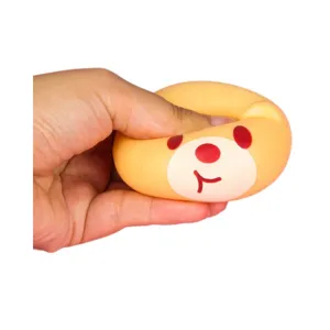 Cute animal squishy decompression toy, soft slow rising stress relief squeeze ball for fun.