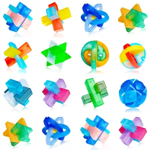 Juego de rompecabezas de plastico transparente bloque entrelazado juguete colorido set