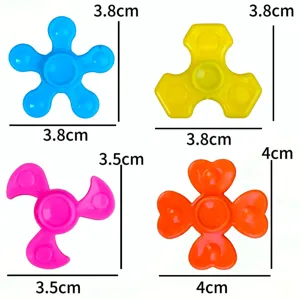 Colorful plastic mini fidget spinner sensory toys stress relief finger toy 4pcs pack
