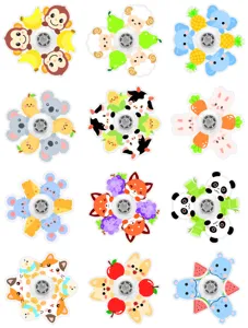 Cute cartoon animal fruit acrylic fidget spinner anti stress hand toy for kids gifts