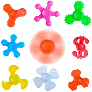 Plastic mini fidget spinners sensory toy colorful stress relief hand spinner 4cm