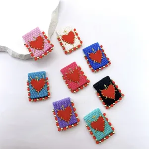 Handgemachte gewebte Herz Anhänger Retro Stil DIY Schmuck Zubehör für DIY Design