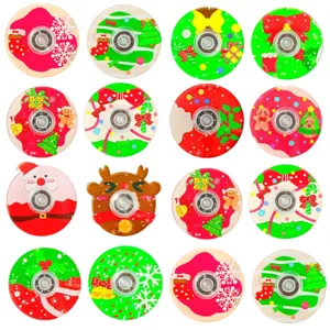 Christmas Cartoon Finger Spinner Acrylic Fidget Toy Santa Claus Elk Snowman Decompression Sensory Party Gift