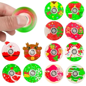 Christmas fidget spinner toys bulk, Santa reindeer tree designs stress relief hand spinners.