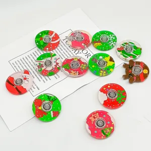 Christmas cartoon finger spinner set, cute holiday design sensory fidget toys for party gifts.
