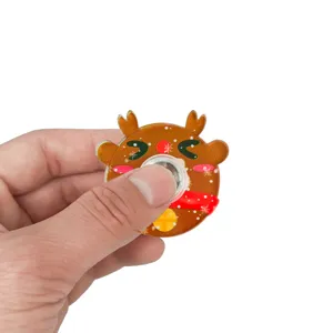 Christmas reindeer fidget spinner toy, cute holiday decompression hand spinner for kids and party gifts.