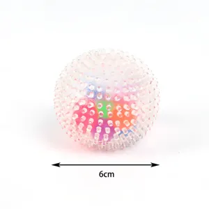 Rainbow squeeze spiky ball 6cm TPR translucent decompression sensory toy for stress relief