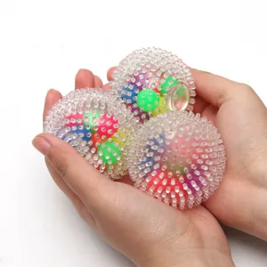 Translucent spiky stress relief ball rainbow squeeze toy soft TPR sensory toy for kids adults
