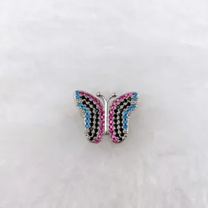 Exquisite butterfly jewelry charm detail, brilliant micro-set zirconia diy accessory.