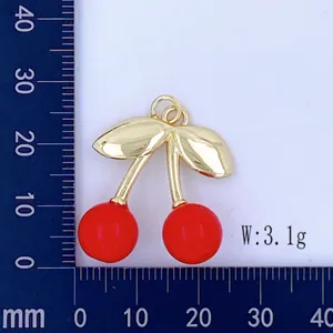 Exquisite red cherry pendant charm diy handmade fashion jewelry accessory for earrings.