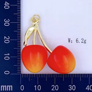 Red cherry pendant DIY handmade jewelry charm cute fashion accessory for women earrings making