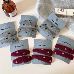 Haarspelden in Koreaanse stijl met schattig polkadot-ontwerp, perfecte winter-haaraccessoires.