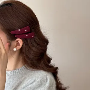 Koreaanse stijl rode stippen haarspelden winter haaraccessoires voor vrouwen elegant