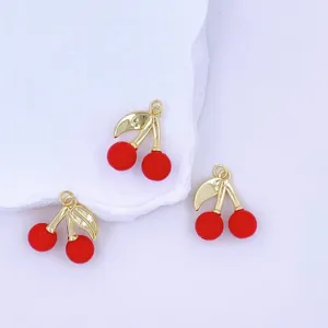 DIY 3D oil drop cherry charm pendant for earrings keychains necklace jewelry making accessories.