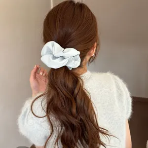 French chic satin scrunchie for women, elegant hair tie ponytail holder hair accessories.
