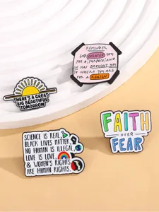 Inspirerende Engelse citaten geëmailleerde speld set metalen badges voor kleding