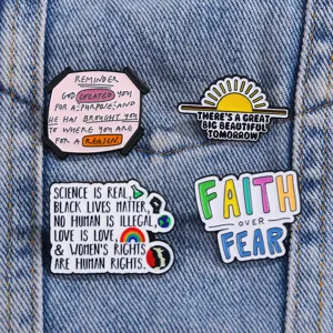 Creatieve Engelse citaat emaille broche legering badge set voor kleding en tas decoratie stijlvol