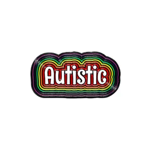 Regenboog Autistisch geëmailleerde speld badge, kleurrijke legering broches voor kleding.