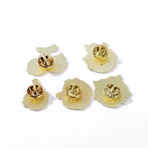 Gold metal cartoon fruit brooch pin backs set, cute enamel lapel pins accessories