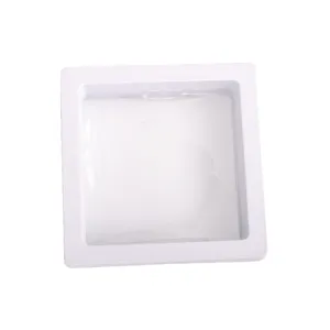 White PE film floating display box for jewelry, bracelet, and brooch storage clear frame.