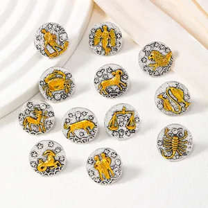 12 Sternzeichen Metall Anstecknadeln Set Retro Vintage Brosche Rucksack Kleidung Dekor