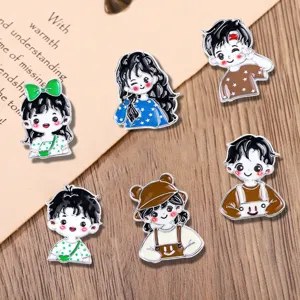 Cute Cartoon Couple Alloy Enamel Brooch Pin Sweet Anime Characters Badge For Backpack Clothing Accessory Students Unisex Jewelry