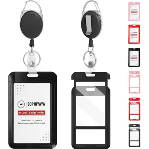 Enrouleur de Badge Rétractable en Alliage de Zinc Avec Porte-Carte d'Identité Ensemble de Porte-Nom Vertical pour Bureau Infirmière Étudiant