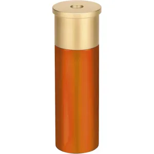 Shotgun shell style aluminum waterproof stash capsule detail view, durable metal keychain container.