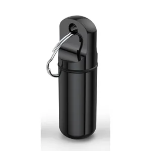 Tragbarer Aluminium wasserdichter Kapsel Schlüsselanhänger Mini Metall Pillendose Detail