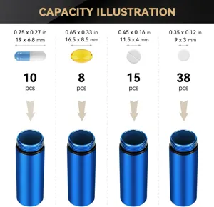 Aluminum alloy pill bottle waterproof container keychain storage metal jar pocket pill case