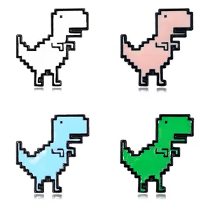 Στυλ Pixel Κράμα Δεινόσαυρος Στάγδην Έλαιο Καρφίτσα Χαριτωμένο Κινούμενων Σχεδίων Ιουρασικό Σμάλτο Pin Για Ρούχα Τσάντα Αξεσουάρ Unisex Κοσμήματα Δώρο